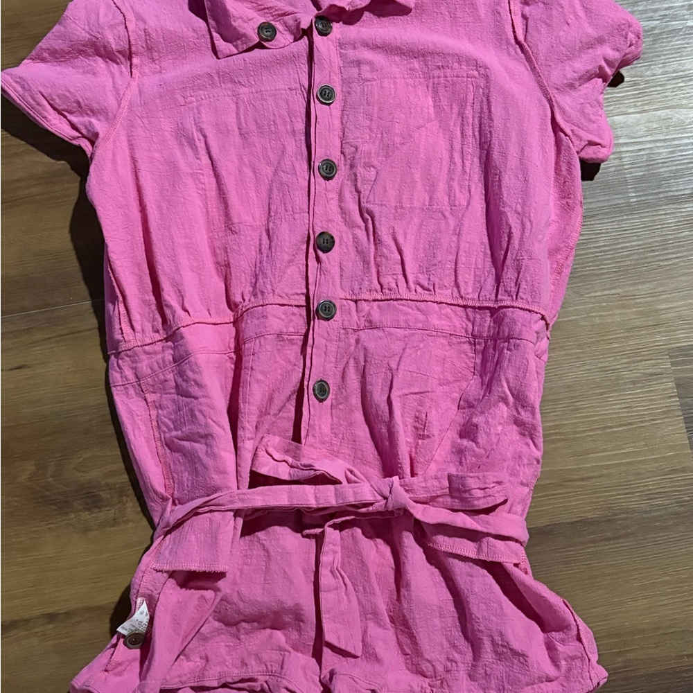 Button-Up Short Sleeve Romper
